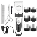 oneisall Dog Clipper Low Noise, Dog Grooming Kit with Rechargeable, Dog Shaver Cordless Electric Quiet Hair Clipper Set for Dog Cats Pets（White） oneisall