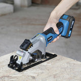 G LAXIA Mini Circular Saw, 4-1/2" 3400RPM Cordless Circular Saw with Laser Guide, Rip Guide, Compact Hand Saw with 2Pcs blades（24T+60T), Max Cutting Depth 1-11/16"(90°), 1-1/8"(45°) G LAXIA