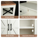 Befrases Antique White Multifunctional Storage Cabinet with Doors and Drawers for Home Organisation Befrases