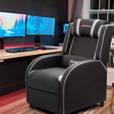 Devoko Massage Gaming Recliner Chair PU Leather Home Theater Seating Single Modern Living Room Sofa Recliners (Silver) Devoko