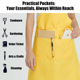 NOBONDO 12 Pack Bib Apron - Unisex white Apron Bulk with 2 Roomy Pockets Machine Washable for Kitchen Crafting BBQ Drawing NOBONDO