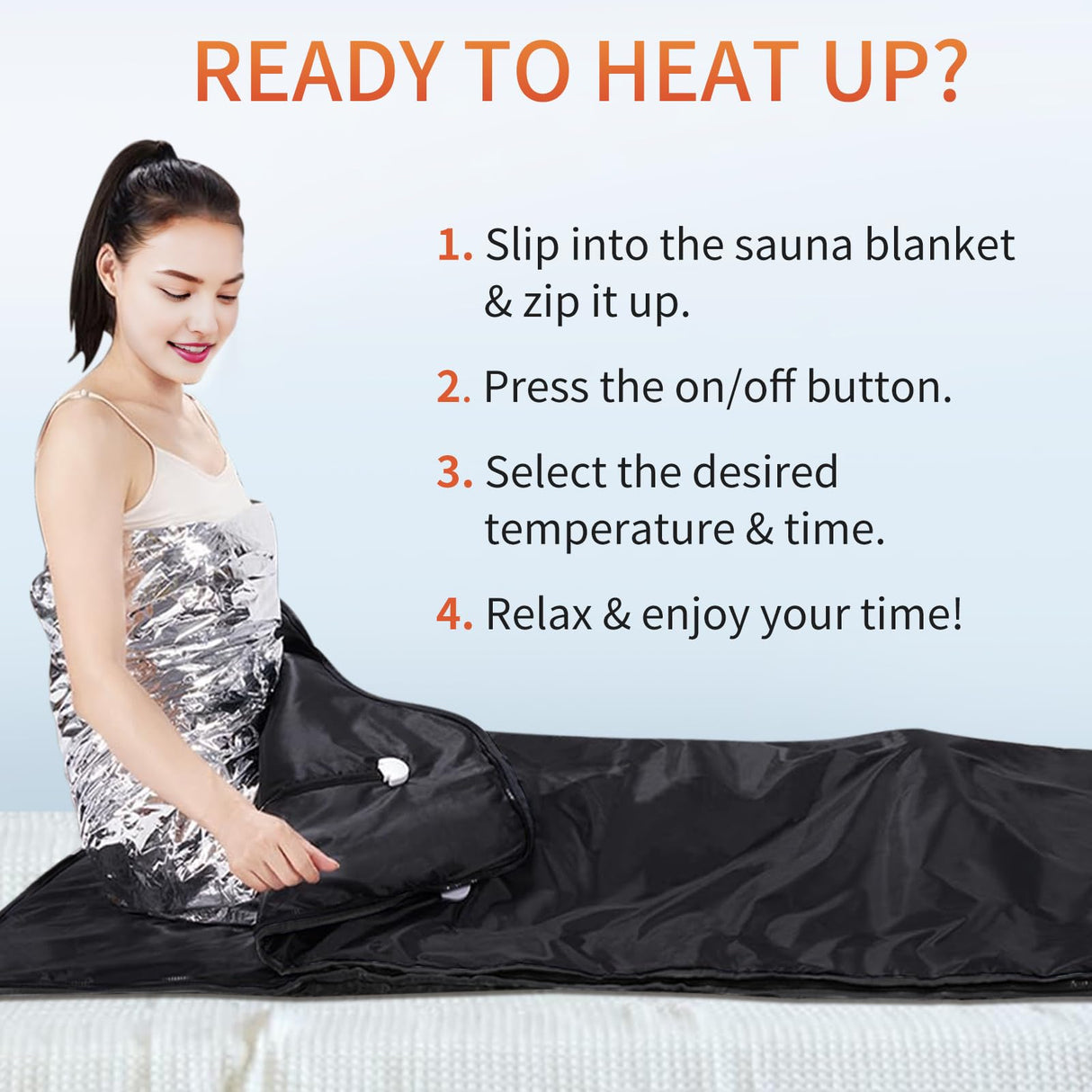 Infrared Sauna Blanket, Portable Far Infrared Sauna Bag Heated for Home, Personal Saunas Blanket for Detox Relaxation, 113-176℉, 20-60 Minutes Timer, 6 Ft x 2.65 Ft Hervimo
