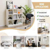 Giantex 9-Cube White Bookcase - Modern 4-Tier Freestanding Storage Organizer with Anti-Tipping Kit Giantex