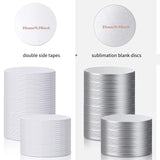Sublimation Blank Aluminum Stickers Set Round Blank Bezel Pendant Tray Aluminum Sheet, Includes Sublimation Blank Discs and Double Side Tapes for Personalized Photo Jewelry Making DIY (100 Pieces) Ferraycle