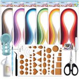 JUYA Paper Quilling Kits with 30 Colors 600 Strips and 8 Tools (Width:3mm with Glue, Blue Tools) JUYA