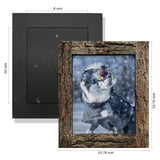 IKEREE 8x10 Rustic Picture Frames with Real Bark, Made of Natural Wood and Real Glass, Display Pictures for Tabletop or Wall Mounting. IKEREE