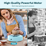 Alldeer Mini Pottery Wheel Machine - 6" Upgraded Clay Wheel for Beginners & Kids, 75W Motor, Adjustable Speed, Low Noise Ceramic Making Kit with 18PCS Sculpting Tools, Ideal for Home DIY Alldeer