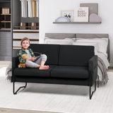 STHOUYN 51” Small Loveseat Sofa for Small Spaces, Comfy Black Couch with 2 USB Ports, Modern 2 Person Loveseats for Living Room Bedroom, Mini Teen Office Couch (Black) STHOUYN