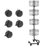VEVOR Brochure Display Rack, 4-Tier 32 Pockets Rotating Magazine Literature Display Stand for Postcards, 360° Spinning Greeting Cards Rack with 5 Wheels (2 Lockable) for Shop Exhibitions Office VEVOR