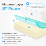 NEO SLEEP 8 Inch Full Cooling Gel Memory Foam Mattress Medium Firm CertiPUR-US Certified Mattress in a Box Enhanced Pressure Relief Removable Soft Cover No Fiberglass (Full, 8 in) NEO SLEEP