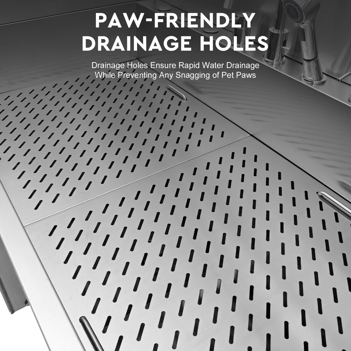 CO-Z Professional Dog Bathing Station, 50 in. Dog Grooming Tub with Nonskid Retractable Ramp for Large Dogs, Stainless Steel Dog Washing Station with Swivel Faucet Pull Out Showerhead Storage Drawer CO-Z