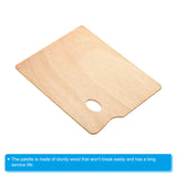 PATIKIL 9"x12" Wooden Paint Palette, 2 Pack Wood Painting Palette Color Mixing Square Paint Tray Palette with Thumb Hole for Oil Watercolor Artist, Wood Color PATIKIL