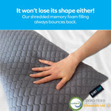 Sidney Sleep Bed Pillow for Side and Back Sleepers - Adjustable Filling - Memory Foam Pillow for Neck and Shoulder Pain - Customizable Loft - Queen Size - Additional Foam Bag Included (Grey) Sidney Sleep