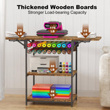 EasyCom 19.7"x46.5" Heat Press Table with 18 Vinyl Roll Holders, Adjustable Height 3 Tier Heat Transfer Machine Stand with Wheels, Foldable Crafting Table for DIY Sublimation Transfer Machine EasyCom