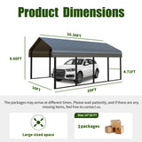 Poborin Durable Metal Carport 10 x 20FT Heavy Duty for Cars - Large Garage Shelter Solution,All-Weather Portable Car Garage Canopy Shelter for Cars & Boat Cover for Yard Poborin