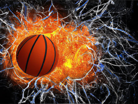 SKRYUIE 5D Flame Basketball Diamond Painting Kits - DIY Diamond Art Kits for Adults Fire, Full Round Drill - Crystal Cross Stitch - Adults Craft for Wall & Office Decor - 12x16inch（30x40cm） SKRYUIE