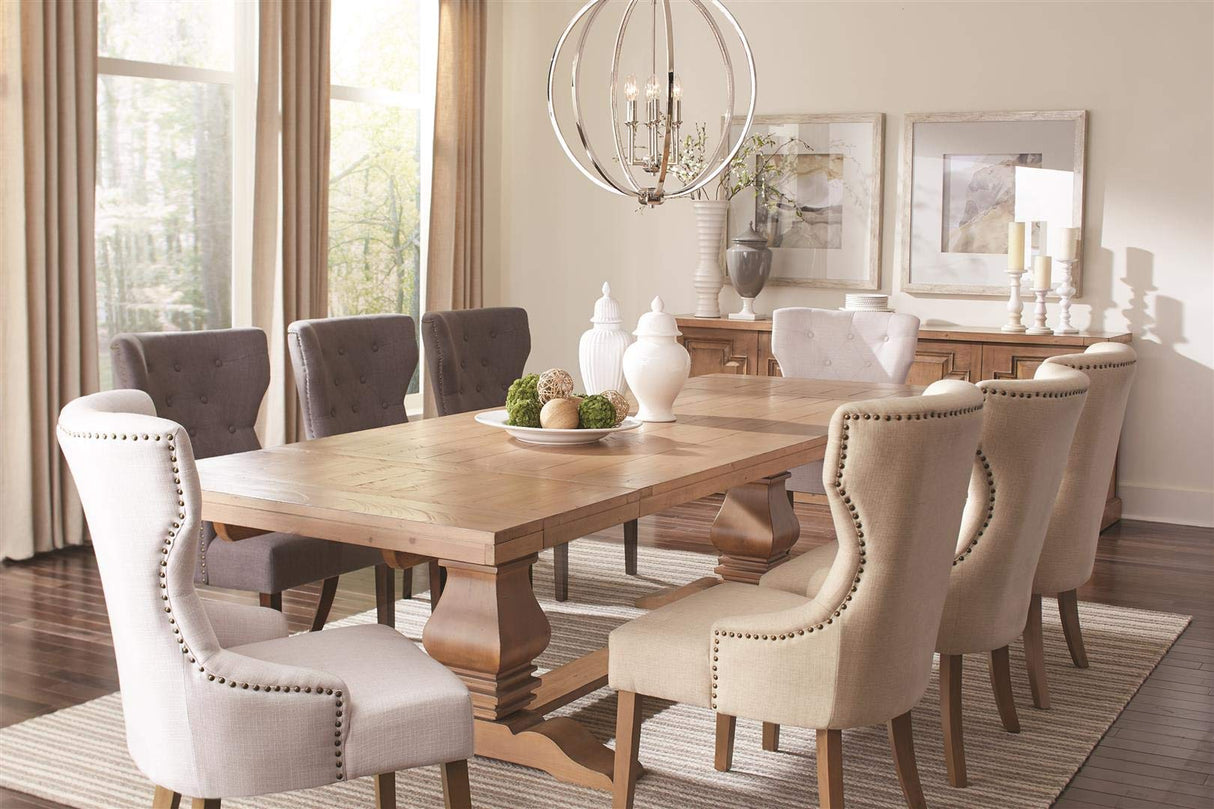 Donny Osmond Home Florence Rectangular Double Pedestal Dining Table, Rustic Smoke Donny Osmond Home