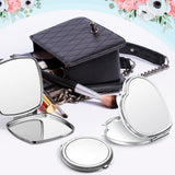 Jetec 18 Pcs Sublimation Blanks Products Small Compact Mirror Bulk Heat Transfer Folding Pocket Makeup Mirror Heart Round Square Double Sided Handheld Sublimation Mirror for Women Gift Purse Travel Jetec