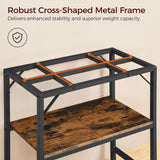 MAHANCRIS 20 Gallon Fish Tank Stand, Aquarium Stand with 2-Tier Storage Shelves, Heavy Duty Breeder Turtle Terrarium Stand Rack for Home Office, 24.0" L x 11.8" W x 24.4" H, Rustic Brown FTHR2001 MAHANCRIS