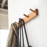 evory 2 Pack Coat Rack Wall Mount, 17 Inch Coat Hooks for Hanging, Wooden Wall Hooks Rack Coat Hanger for Purse Clothes Jacket Backpack in Entryway Mudroom Bathroom Kitchen, Beech Wood evory