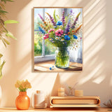 Flowers Paint by Numbers Kit for Adults, Flower Paint by Number for Adults Beginners, DIY Crafts Painting by Number for Gift Home Wall Decor 16x20 inch hkejoi