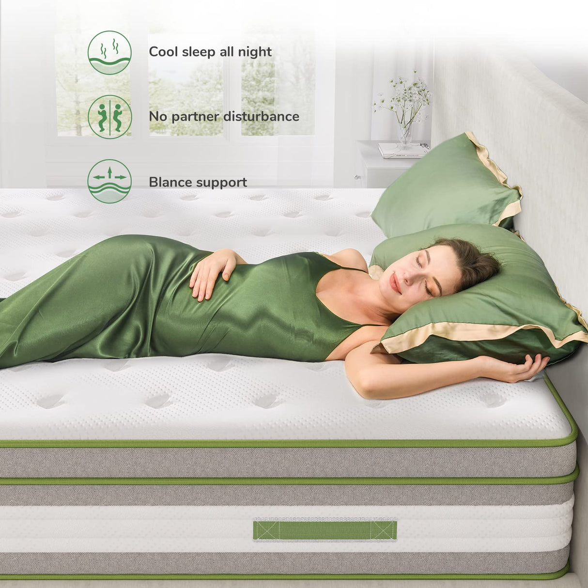 Novilla King Mattress, 12 Inch Hybrid Pillow Top King Size Mattress in a Box with Gel Memory Foam & Individually Wrapped Pocket Coils Innerspring for a Cozy & Peaceful Sleep Novilla