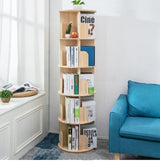 Heehee Wooden Rotating Bookshelf 360 Display Floor Standing Bookcase Storage Rack for Kids&Adults Multi-Functional Bookshelf Organizer (5-Tier) Heehee