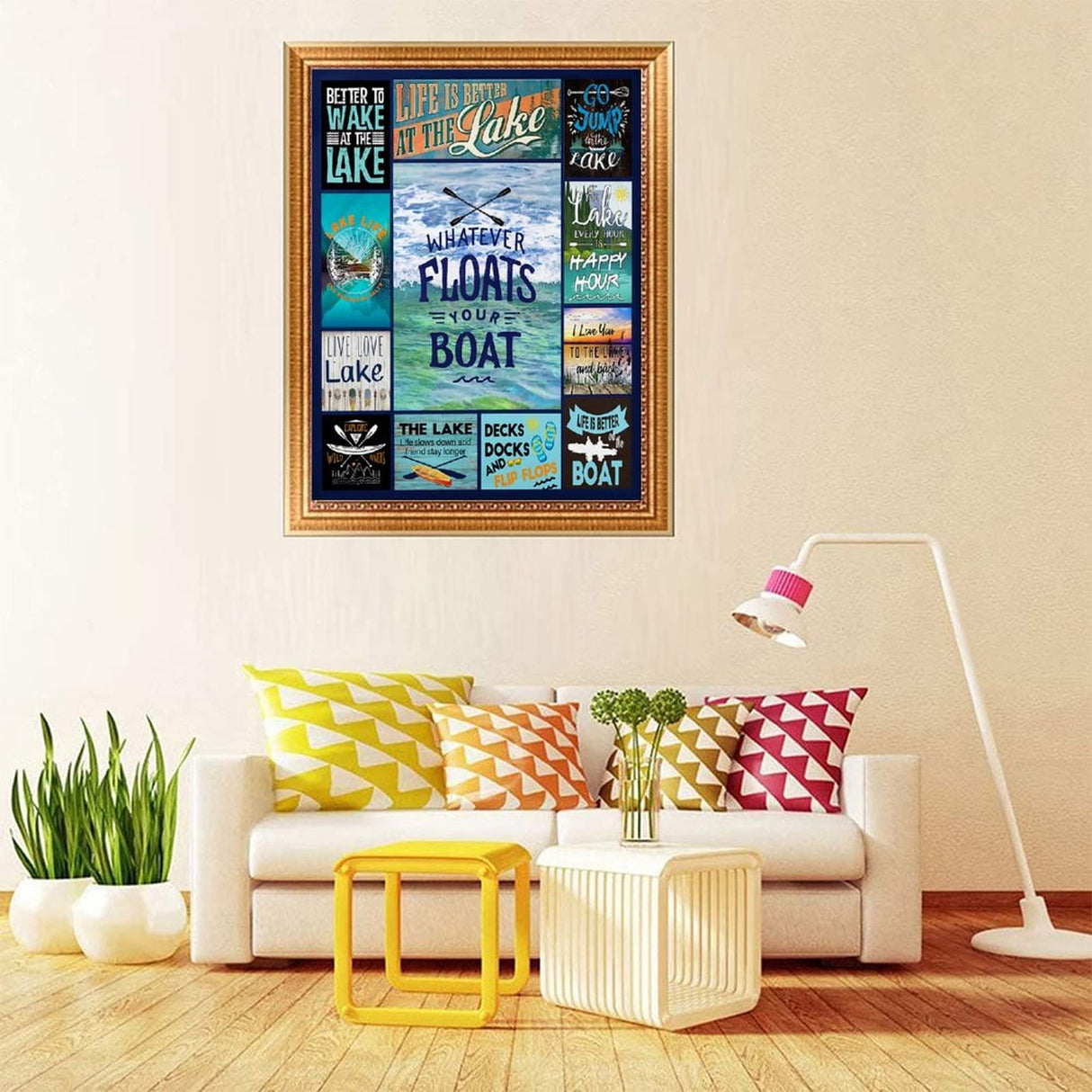 Life is Better at The Lake DIY 5D Diamond Painting Kits for Adults,Numbers Kits Arts and Crafts for Home Wall Decor LuxGaren