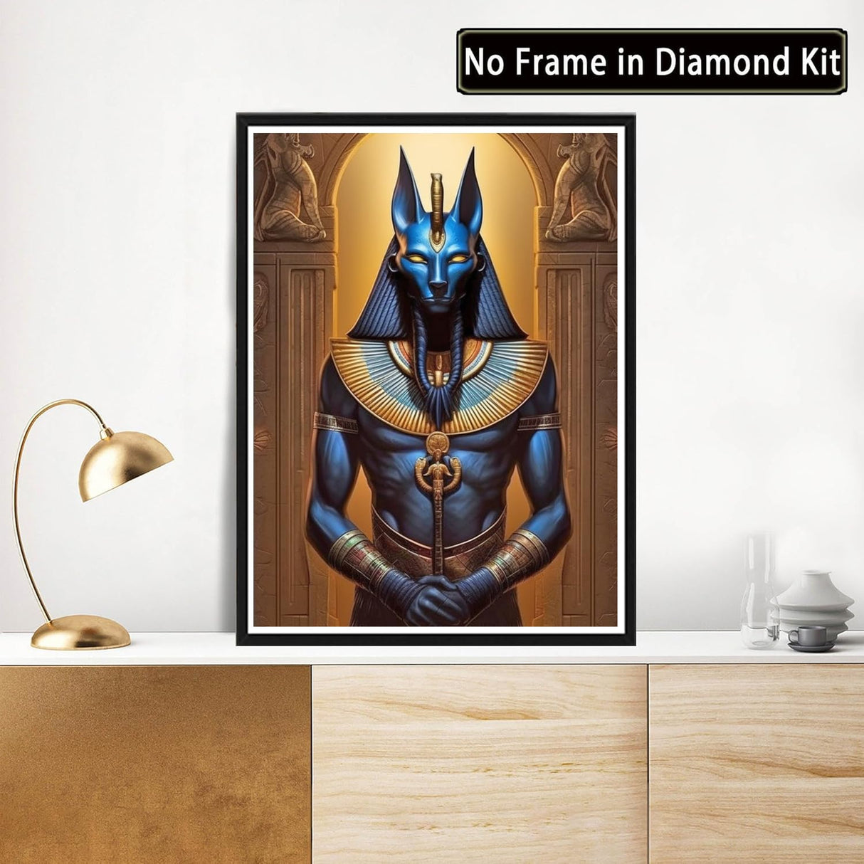 Diamond Art Painting Egyptian God Anubis Egypt Gods of Egypt Mythology Kit for Adults Diamond Art Painting by Number Kits Gem Art Wall Home Decor(Canvas 11.8 x15.8inch) WoodArtSupply