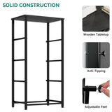 YITAHOME Storage Tower with 4 Drawers - Black Fabric Dresser, Organizer Unit for Bedroom, Living Room, Closets - Sturdy Steel Frame, Easy Pull Fabric Bins & Wooden Top YITAHOME