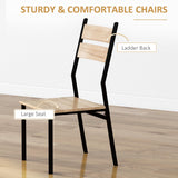 HOMCOM Light Wood Grain 3-Piece Dining Table Set for Small Spaces HOMCOM