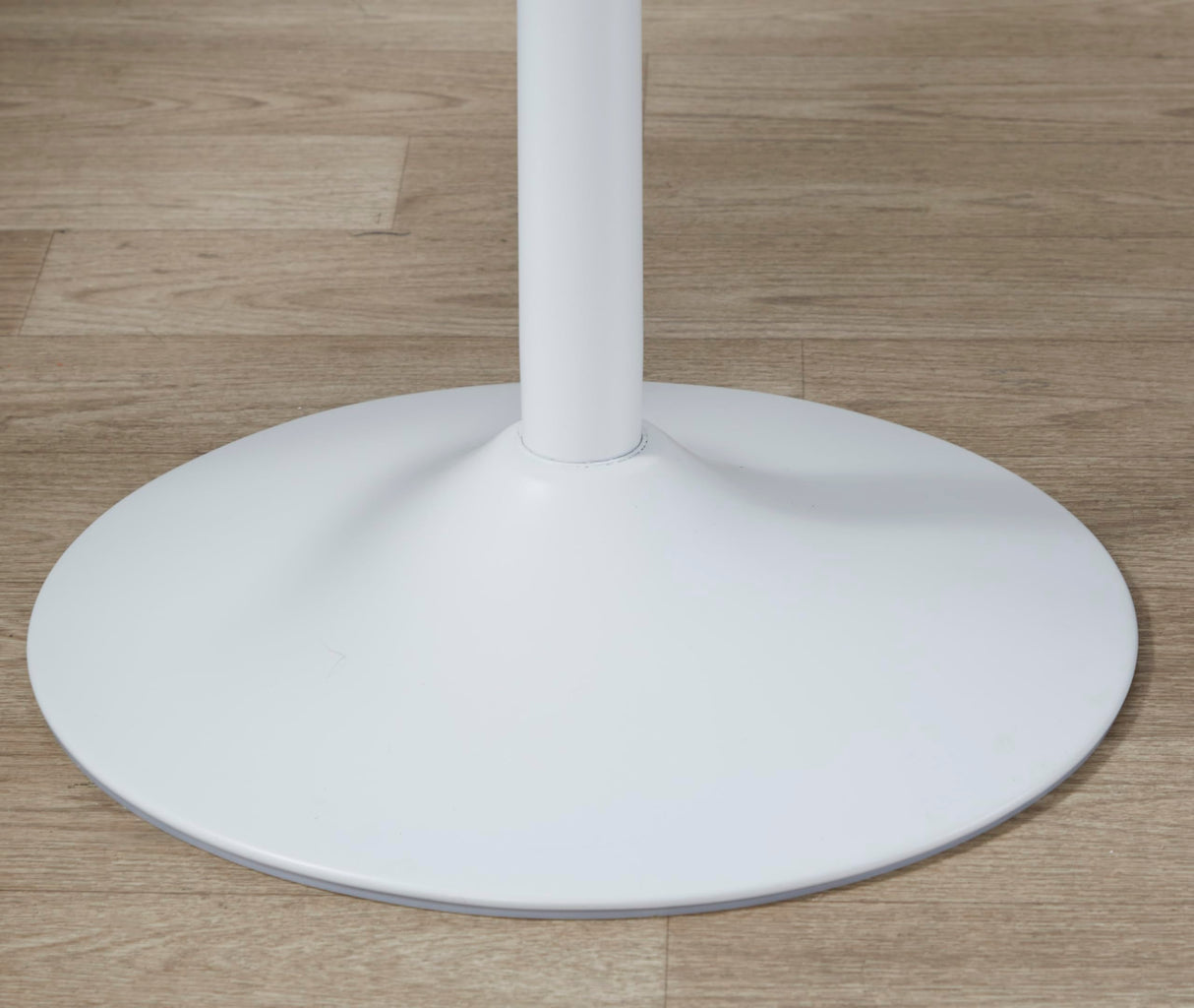 LumiSource Pebble 3-Height Adjustable Bar Table, Round High Top Pub Table (White Metal, White Wood) LumiSource