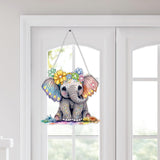 Bowetile Elephant Diamond Art Hanging Kits for Adults Kids, 5D Special Shape Diamond Painting Pendant Kits, Animal Gem Art Suncatchers Painting Ornament for Home Garden Wall Decor Bowetile