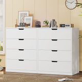 BTHFST 4 Drawers White Dresser for Bedroom, Modern Wood Chest of Drawers 4 Drawer Dresser with Large Capacity for Living Room, Closet, Hallway, Entryway BTHFST