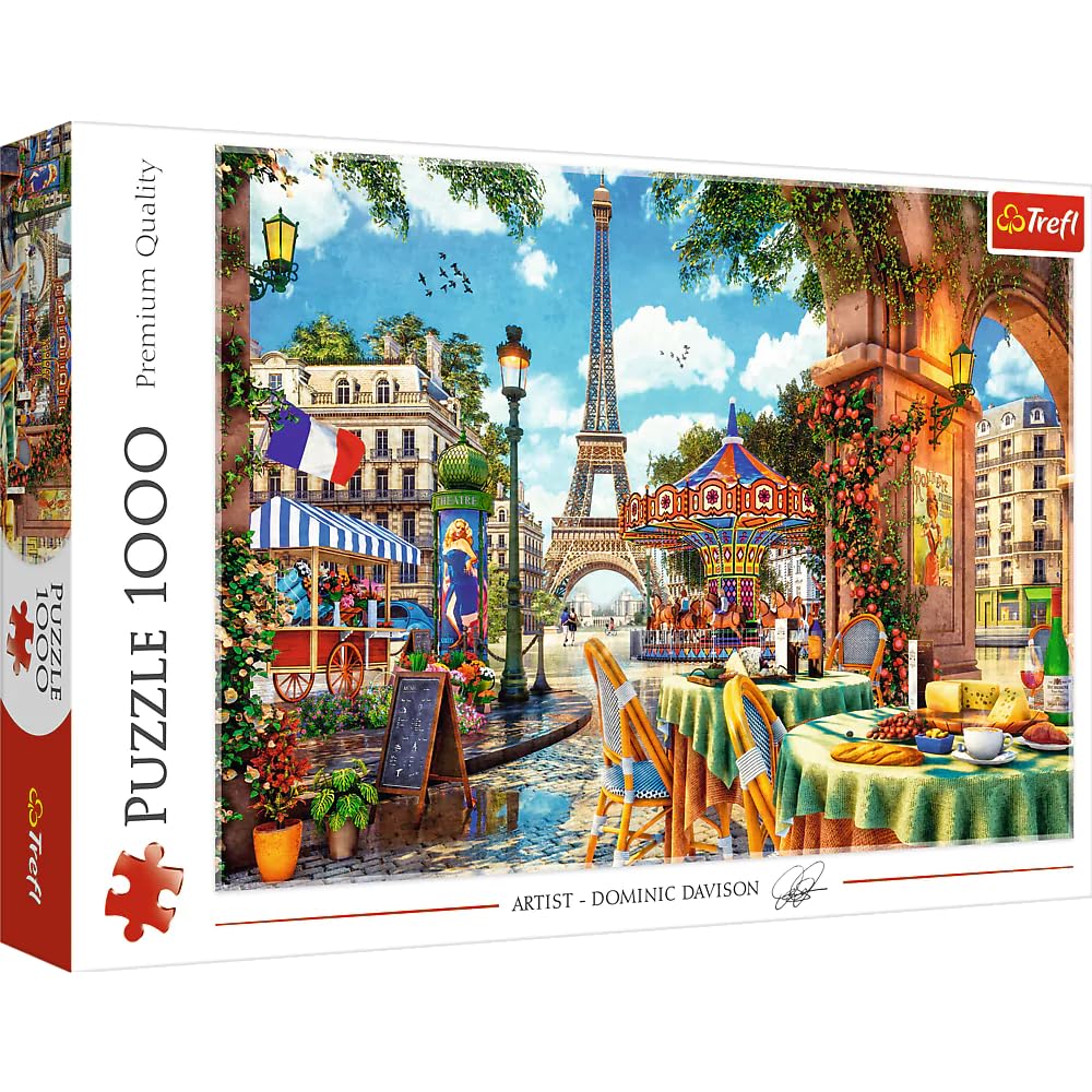Trefl Parisian Morning 1000 Piece Jigsaw Puzzle Red 27"x19" Print, DIY Puzzle, Creative Fun, Classic Puzzle for Adults and Children from 12 Years Old Trefl