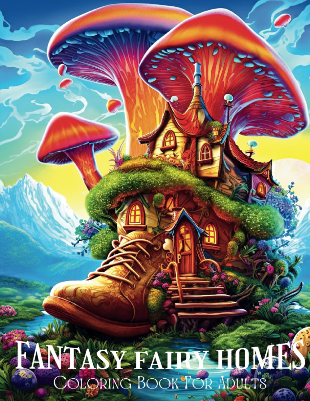 Fantasy Fairy Homes Coloring Book for Adults: A Stress-Relieving Mystical Fairytale Architecture Full of Whimsical Images Enchanted Dwellings and Magical Scenes WoodArtSupply