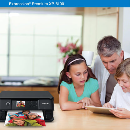 Epson Expression Premium XP-6100 Wireless Color Photo Printer with Scanner and Copier, Black, Medium