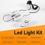 Bernkot Led Shower Niche with RGB Light 24" X 12" Matte Black 304 Stainless Steel Shower Niche with 2-Tiers Shelves Waterproof No Tile Needed Recessed Niches Shower for Bathroom Storage Bernkot