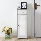 VASAGLE Bathroom Floor Cabinet Storage Organizer Set, with Drawer and Single Shutter Door Wooden, White UBBC43WT VASAGLE