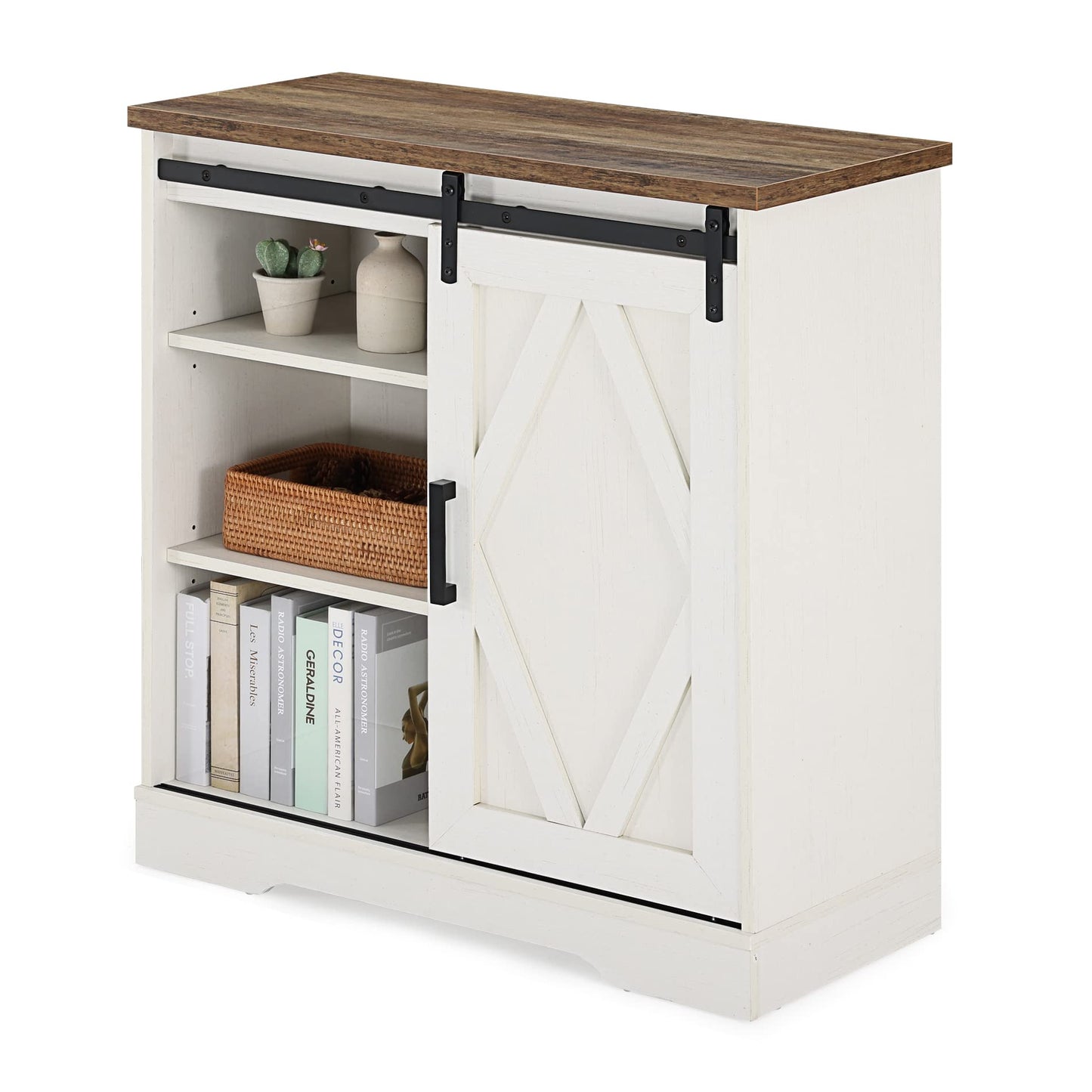 WAMPAT LED Accent Cabinet Coffee Bar Buffet Entryway Storage Table for Living Room, Bathroom and Home Kitchen,White