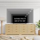 HOPUBUY 8 Drawer Dresser for Bedroom, Rattan Modern Closet Dressers Chest of Drawers, Boho Wood Double Wicker Dresser Storage Closet for Bedroom, Living Room, Entryway (Natural) HOPUBUY