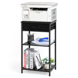 Printer Stand with Storage 3 Tier Home Printer Table with Drawers Multifunctional Under Desk Printer Shelf Holder Industrial End Table Nightstand for Fax Machine Scanner Files Brown BTY