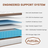 BedStory Premium Queen Mattress 12 Inch - Hybrid Mattress with Advanced Pocket Spring Technology - Optimal Spinal Support - Pain Relief and Motion Isolation, CertiPUR-US Certified BedStory