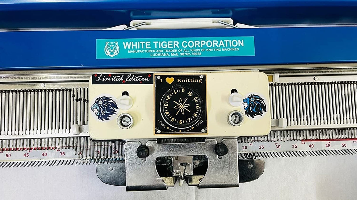 WHITE TIGER KNIT Wool Knitting Machine for Home, Dynamic Model with 180 SPM Sewing Speed, Your Favorite Designs of Cap, Hat, Top, Muffler, Shawl, Scarf, Sweater & Socks at Beginners Kit, 55x16x8 CM WHITE TIGER KNIT