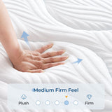 Vesgantti King Mattress, 10 Inch Hybrid King Size Mattress with Memory Foam and Individually Pocket Spring, Pressure Relief and Supportive, Medium Firm Feel, Mattress in a Box Vesgantti