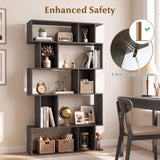 Giantex 5-Tier Bookshelf, 10-Cube Geometric Book Case with 5 Closed-Back Cubbies, Anti-toppling Kits, Open Display Storage Shelf for Living Room, Home Office, Bedroom, Gray Giantex