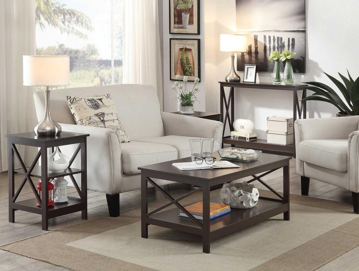 Convenience Concepts Oxford Console Table with Shelf, Espresso Convenience Concepts