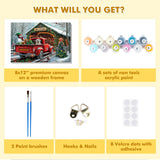 Bowetile Christmas Paint by Numbers for Adults Beginners Framed, Truck Adults' Paint-by-Number Kits, Adult Paint by Number Kits on Canvas, Acrylic Number Painting for Home Decor, 8x12in Bowetile