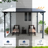 OC Orange-Casual 8x10 FT Patio All-Iron Gazebo,Hard Top Lean to Gazebo Pergola with Roof,Wall Mounted Heavy Duty Awnings, for Outdoor, Backyard, Deck OC Orange-Casual