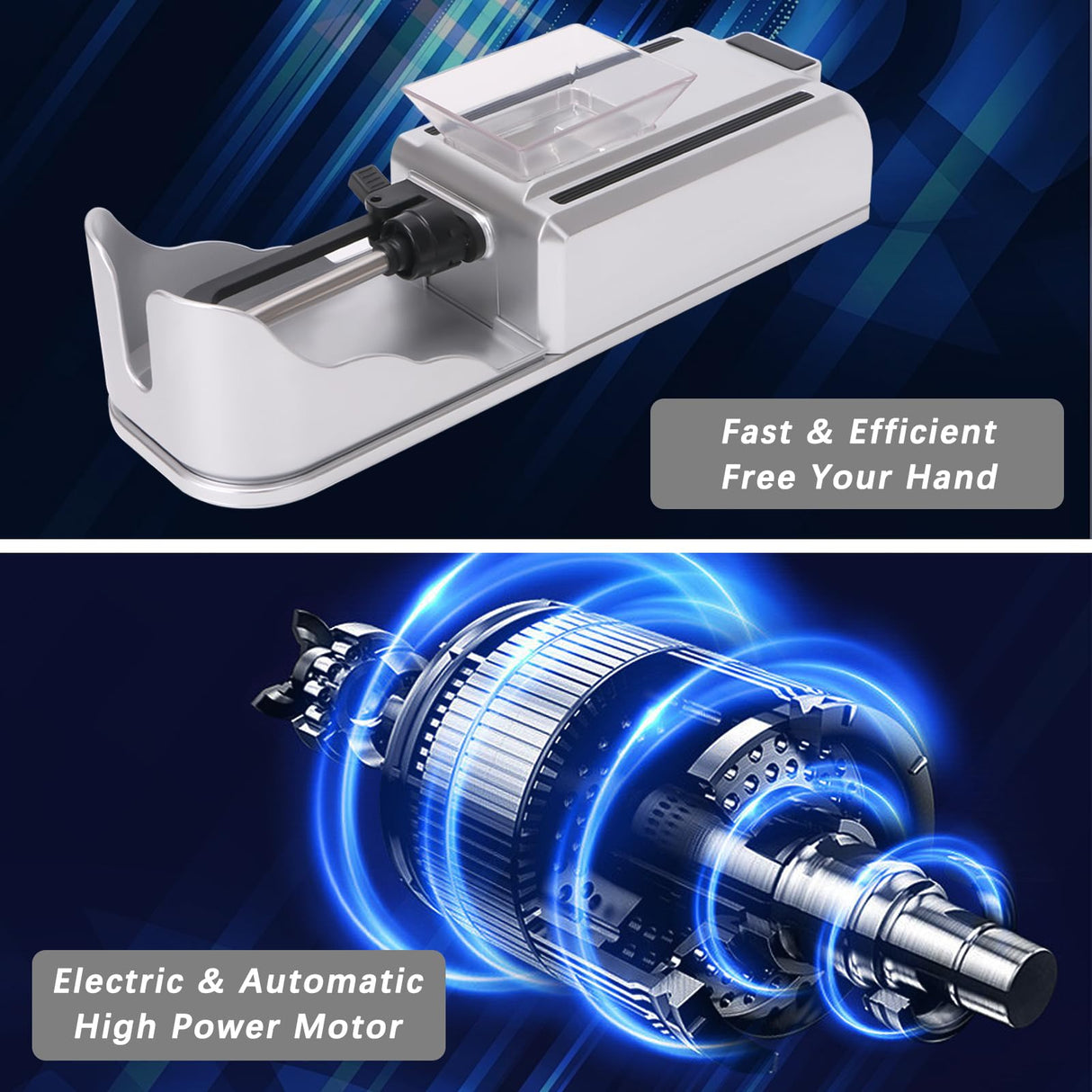 Cigarette Rolling Machine (silver) Electric Automatic Injector Tobacco Roller Maker Portable Generic